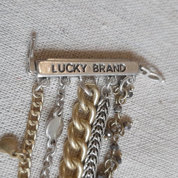 Lucky Brand 5 Strand Multi Tone Faux Turquoise Bracelet - Picture 6 of 9